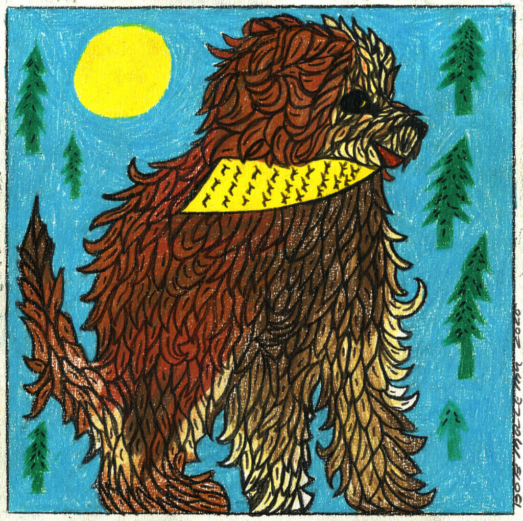 Animal portrait illustration commissioned by a pet owner.